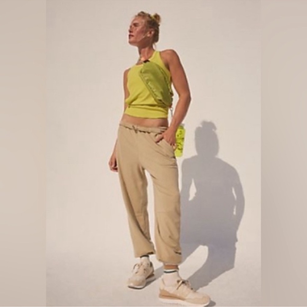 Free People Movement Comeback‎ Jogger Slouchy Relaxed Fit Beige Size Small